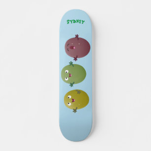 Kute happy olives die cartoon zingen persoonlijk skateboard