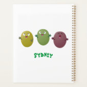 Kute happy olives die cartoon zingen planner (Achterkant)