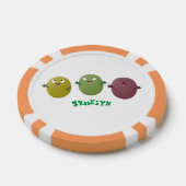 Kute happy olives die cartoon zingen poker chips (Enkel)