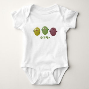 Kute happy olives die cartoon zingen romper