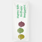 Kute happy olives die cartoon zingen spandoek (Verticaal)