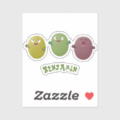 Kute happy olives die cartoon zingen sticker (Vel)