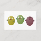 Kute happy olives die cartoon zingen visitekaartje (Achterkant)