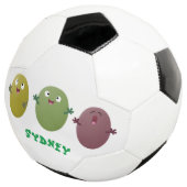 Kute happy olives die cartoon zingen voetbal (Drie kwart)