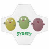 Kute happy olives die cartoon zingen voetbal (Enkel)