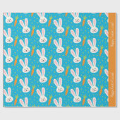 Kute Happy Paast Bunny Pattern met Kind Name Cadeaupapier (Vlak)