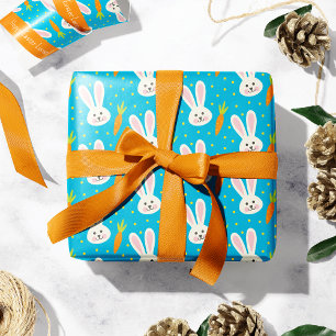 Kute Happy Paast Bunny Pattern met Kind Name Cadeaupapier