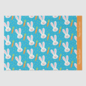 Kute Happy Paast Bunny Pattern met Kind Name Tissuepapier (Voorkant)