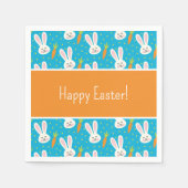 Kute Happy Paast Bunny Pattern met Text Party Servet (Voorkant)