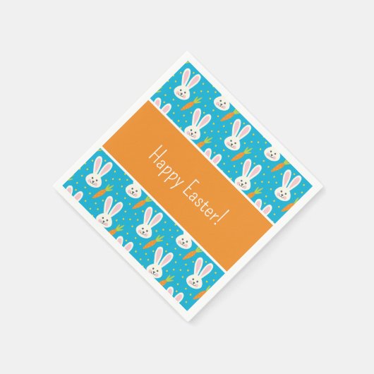 Kute Happy Paast Bunny Pattern met Text Party Servet (Hoek)