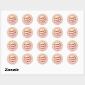 Kute Happy Paast - Roze Classic Round Sticker (Vel)