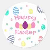 Kute Happy Paaster-eieren Ronde Sticker (Voorkant)
