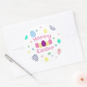 Kute Happy Paaster-eieren Ronde Sticker (Envelop)