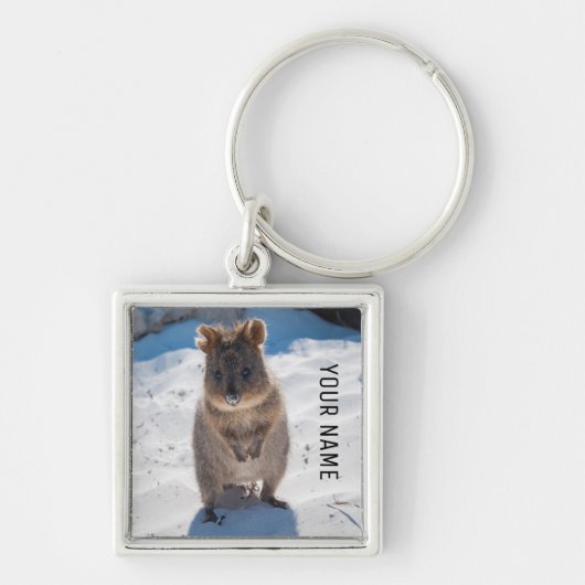 Kute & Happy Quokka Beach Animal Australië Sleutelhanger (Voorkant)