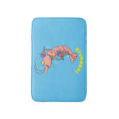 Kute happy shrimp, garnaal cartoon badmat (Voorkant Verticaal)