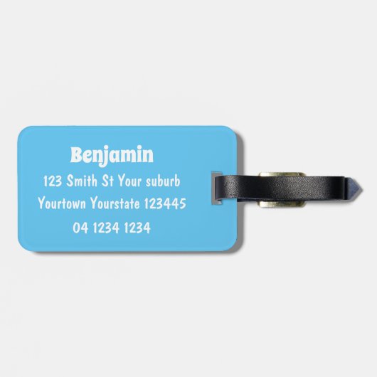 Kute happy shrimp, garnaal cartoon bagagelabel (Achterkant horizontaal)