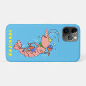 Kute happy shrimp, garnaal cartoon Case-Mate iPhone case (Achterkant (horizontaal))