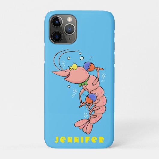 Kute happy shrimp, garnaal cartoon Case-Mate iPhone case (Achterkant)