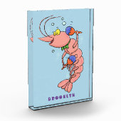 Kute happy shrimp, garnaal cartoon fotoblokken (Links)