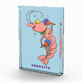 Kute happy shrimp, garnaal cartoon fotoblokken (Rechts)