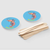 Kute happy shrimp, garnaal cartoon handwaaier