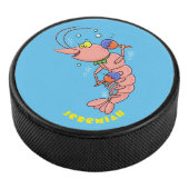 Kute happy shrimp, garnaal cartoon hockey puck (3/4)