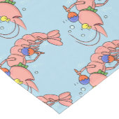 Kute happy shrimp, garnaal cartoon korte tafelloper (Hoek)