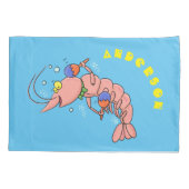 Kute happy shrimp, garnaal cartoon kussensloop (Achterkant)