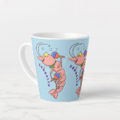 Kute happy shrimp, garnaal cartoon latte mok (Linkerhoek)