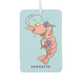 Kute happy shrimp, garnaal cartoon luchtverfrisser (Voorkant)