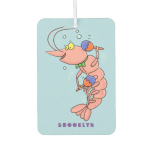 Kute happy shrimp, garnaal cartoon luchtverfrisser