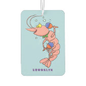 Kute happy shrimp, garnaal cartoon luchtverfrisser (Achterkant)