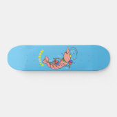Kute happy shrimp, garnaal cartoon persoonlijk skateboard (Horizontaal)