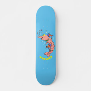 Kute happy shrimp, garnaal cartoon persoonlijk skateboard