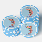Kute happy shrimp, garnaal cartoon poker chips (Opstapeling)