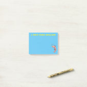 Kute happy shrimp, garnaal cartoon post-it® notes (Op bureau)