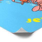 Kute happy shrimp, garnaal cartoon poster (Hoek)