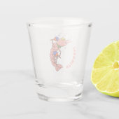 Kute happy shrimp, garnaal cartoon shot glas (Achterkant)