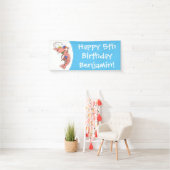 Kute happy shrimp, garnaal cartoon spandoek (Insitu)