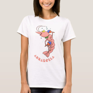 Kute happy shrimp, garnaal cartoon t-shirt