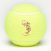Kute happy shrimp, garnaal cartoon tennisballen (Achterkant)