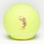 Kute happy shrimp, garnaal cartoon tennisballen (Voorkant)