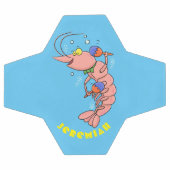 Kute happy shrimp, garnaal cartoon voetbal (Enkel)