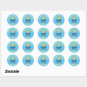 Kute happy sun wolwolk regenboogronde klassieke ca ronde sticker (Vel)