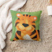 Kute happy tijgergezicht vierkant kinder gooien ku kussen (Deken)