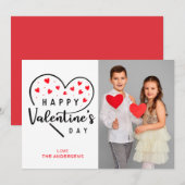 Kute Happy Valentijn Day Heart Feestdagenkaart (Voorkant / Achterkant)