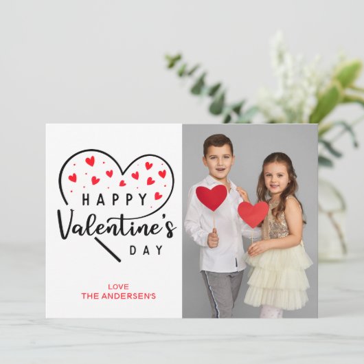 Kute Happy Valentijn Day Heart Feestdagenkaart (Staand voorkant)