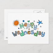 Kute Happy Woensdag Week Groet Tekstexpressie Briefkaart (Voorkant / Achterkant)