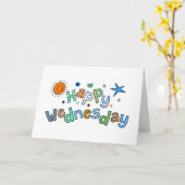 Kute Happy Woensdag Week Groet Tekstexpressie Kaart (Gele Bloem)