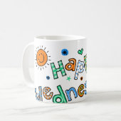 Kute Happy Woensdag Week Groet Tekstexpressie Koffiemok (Voorkant links)